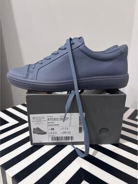 ECCO Soft 7 Sneakers Misty/Misty Blue Women’s Size 7–7.5 NEW In Box